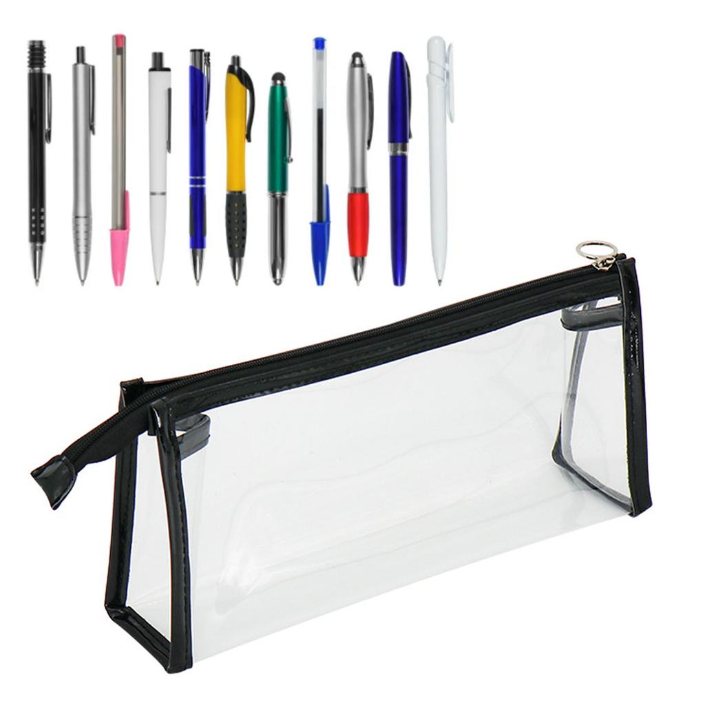 Husa transparenta pentru creion de mare capacitate, impermeabila, portabila, minimalista, transparenta, din PVC