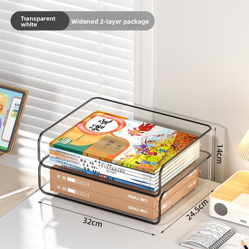 Desk Letter Tray Set A4 Size Clear PET Stackable Document Organizer Office Desktop File Paper Holder Book Storage Rack 3900₽