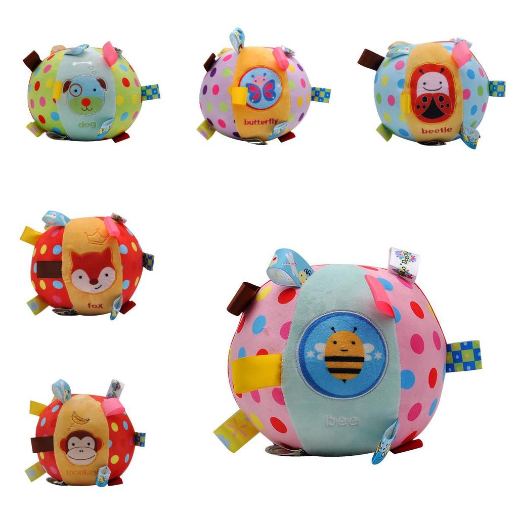 Baby Soft Plush Rattle Ball With Grasping Training For Newborn Sensory Development