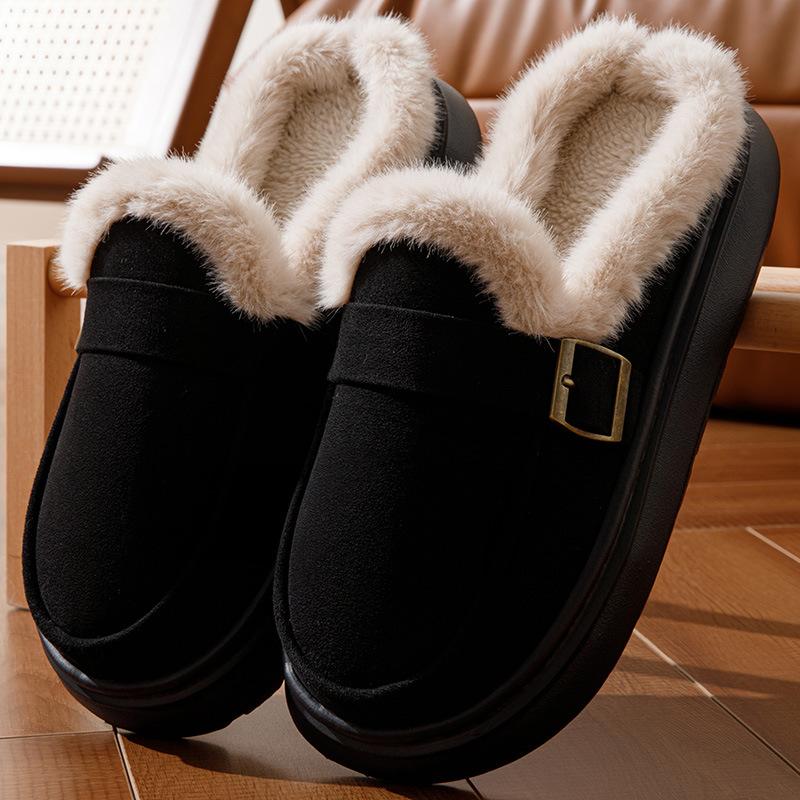 Fashion boots 2025 winter solid color with velvet thermal boots one pedal thickened student cotton shoes boots