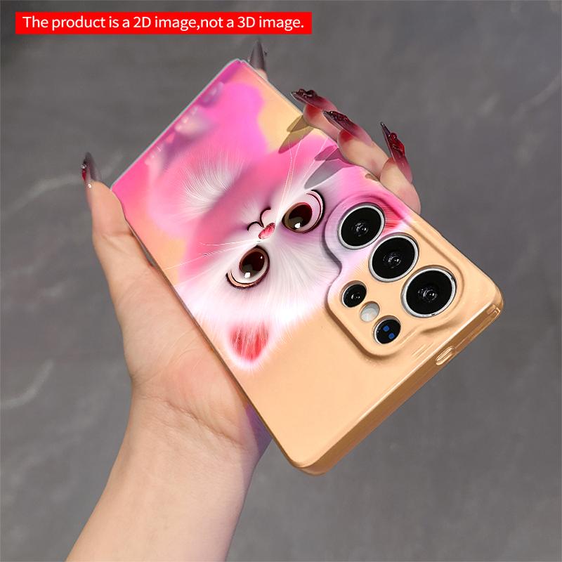 2DFlat Samsung phone case Pink Fluffy Kitten Phone Case Applicable to Galaxy S23 S24 S25ULTRA S26 A12 A14 A15 A16 A54 A55