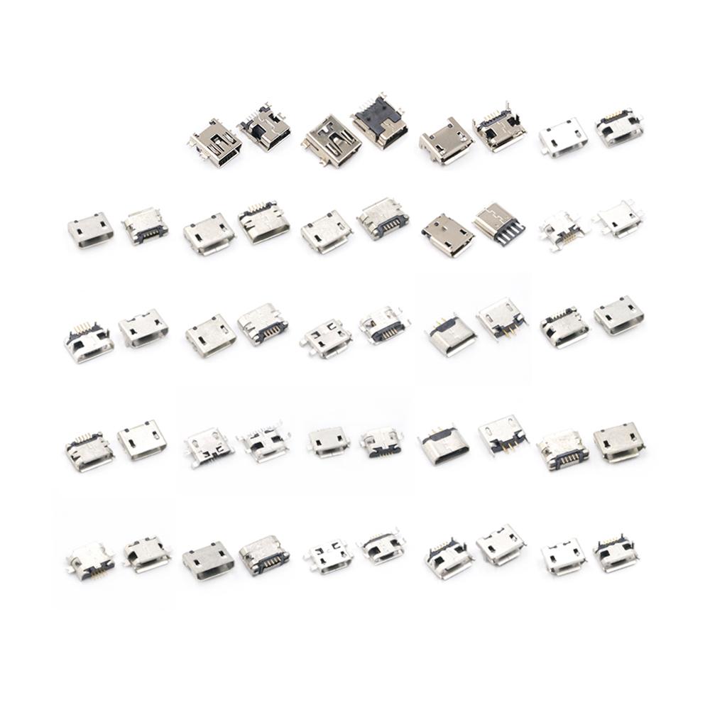 Multi Specification USB Connector Pin Charge Female SMT Socket Jack Set