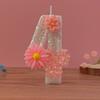 Number Shaped Birthday Candle with Decorative Floral Design for Cake Decoration and Party Use Suitable for Baking and Celebrations 0-9 Digit Options
