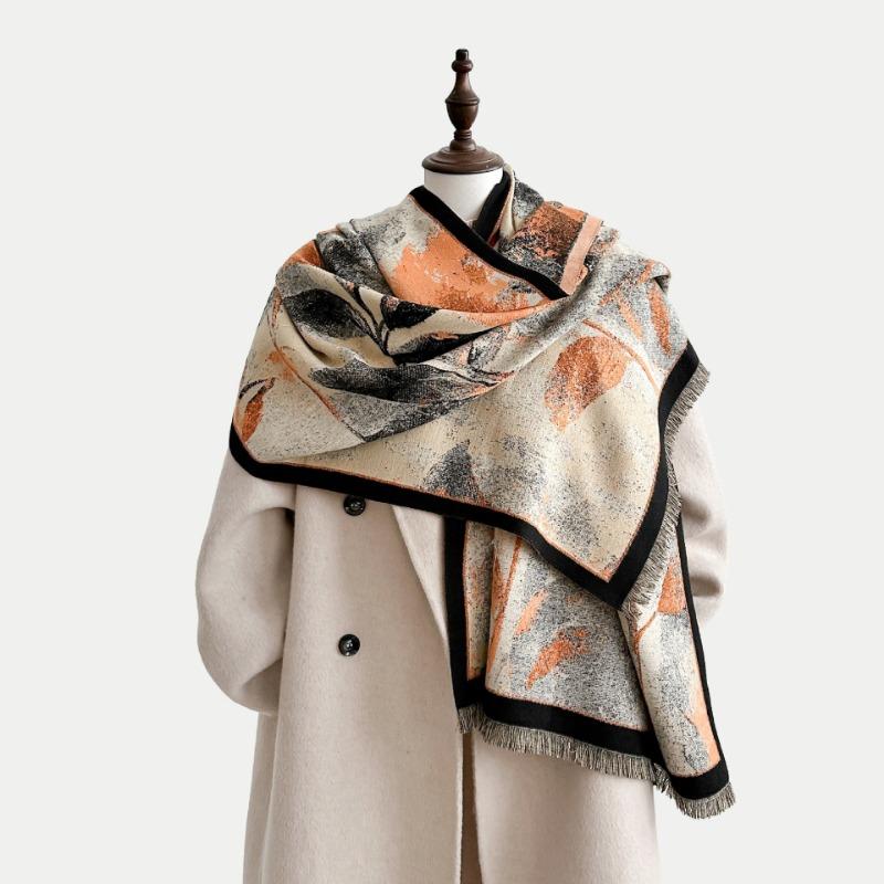 New Retro Graffiti Scarf Tree Branches Imitation Cashmere Thickened Warm Versatile Shawl Scarf