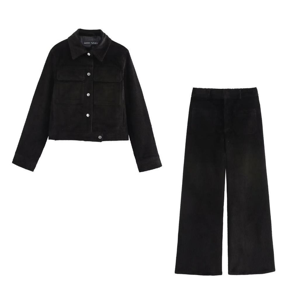 2024 Winter Women's European & American Lapel Suit Jacket with Casual Long Pants