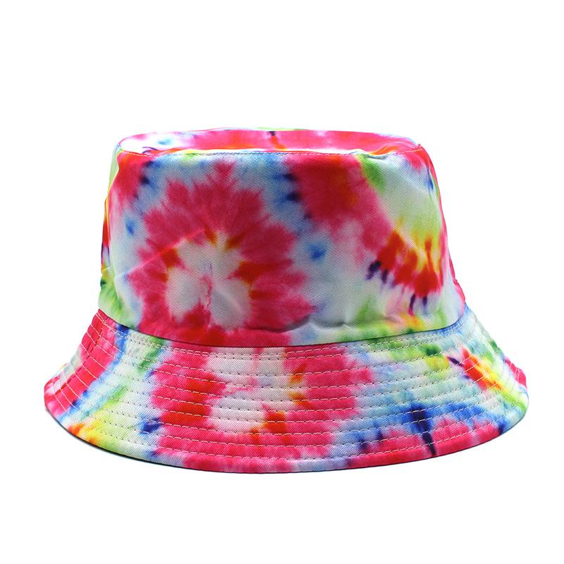MultiColor Printing TieDye Bucket Hat Outdoor Sunscreen Bucket Hat Graffiti Double Sided Basin Hat