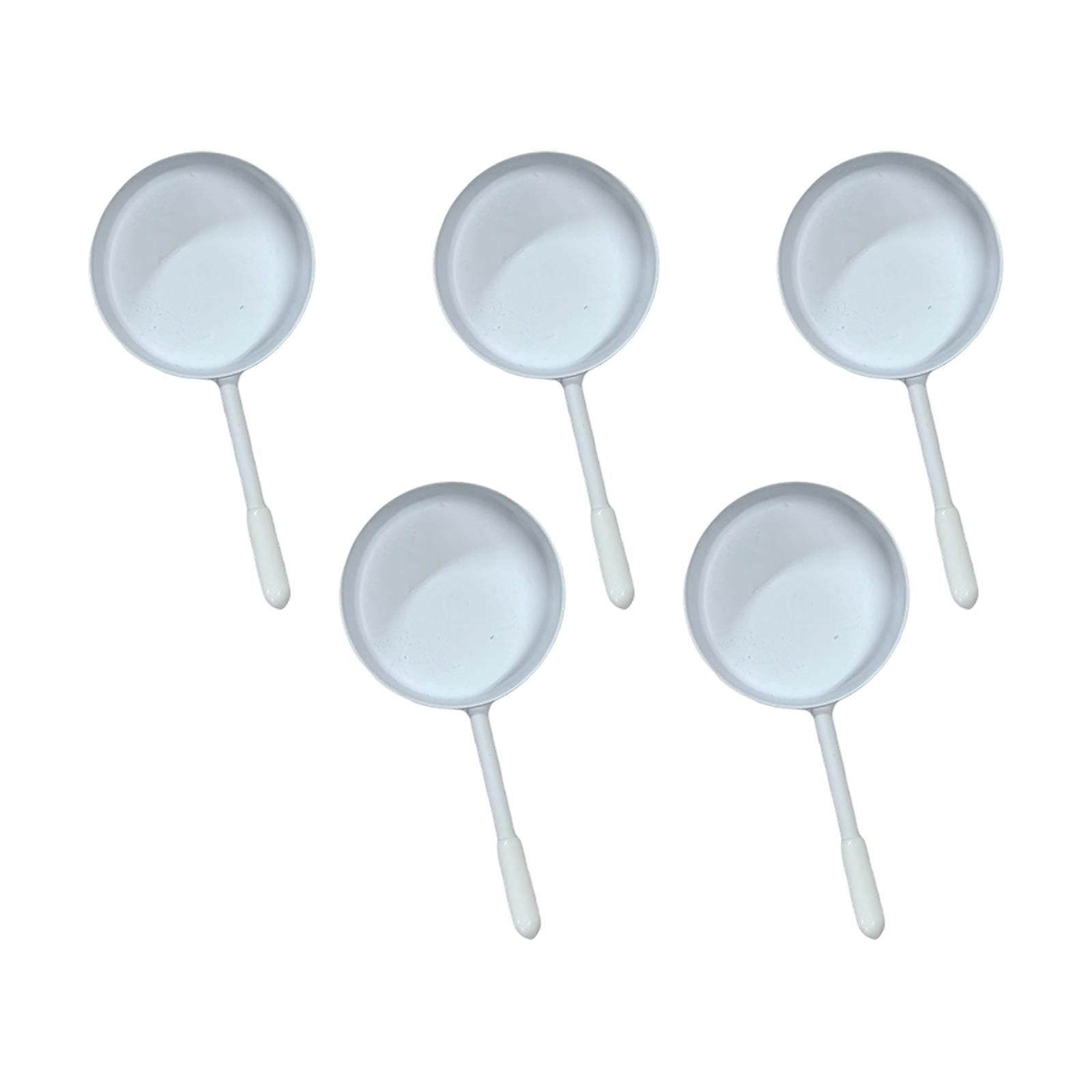 5 Pieces Metal Candle Spoon, with Handle, Candle Tray Holder, Essential Oil Burner Spoon for Tea Room белый