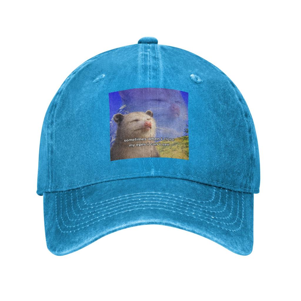 Sometimes When I Close My Eyes I Cant See Washed Baseball Cap Sun Trucker Hat Spring Women Unisex Running Hippie Baseball Caps