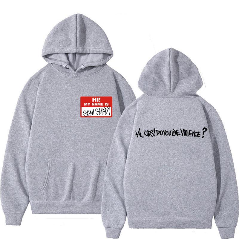 Hi My Name Is Eminem Slim Shady Fashion Hoodies Vintage Hip Hop Hooded Sweatshirt Men Women Oversized Fleece Pullover Streetwear
