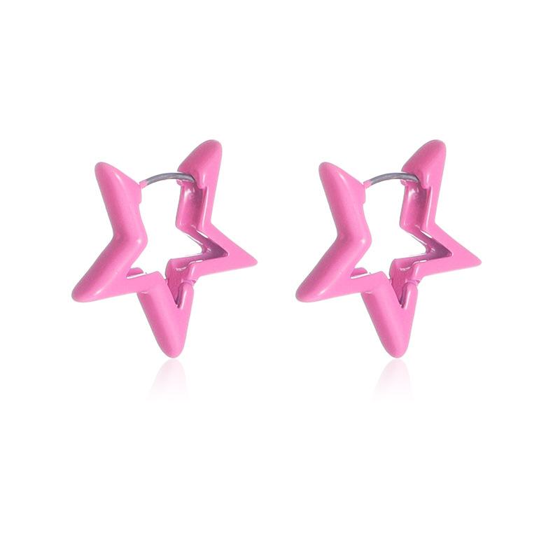1pair Fashionable Star Design Hoop Earrings for Women for Daily Decoration