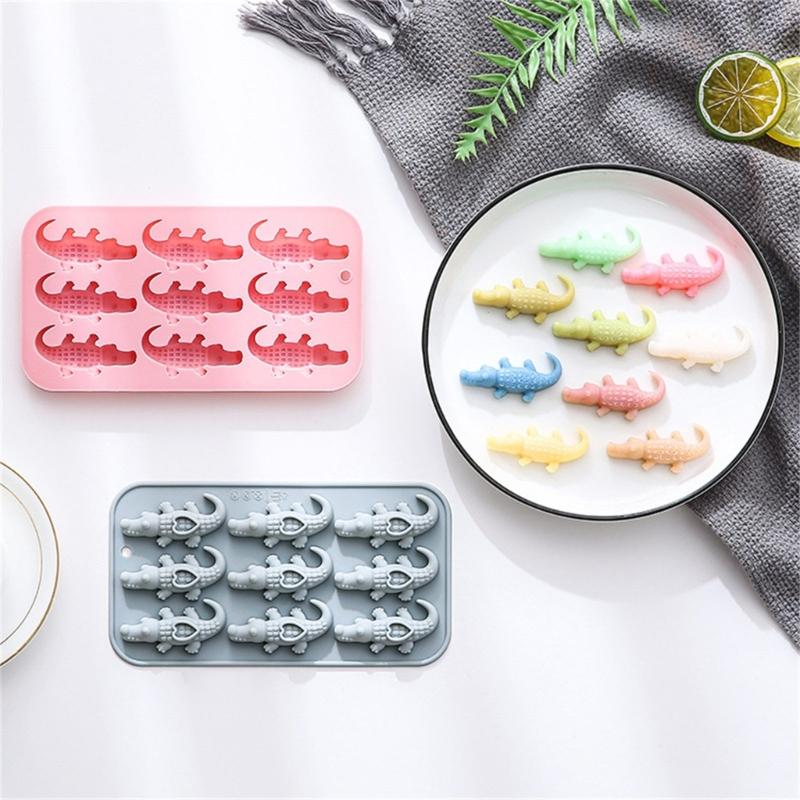 9 Cavity Crocodiles Silicone Mold For Baking Cake Chocolate Candy Making Food Safe Easy Releases Dessert Mould