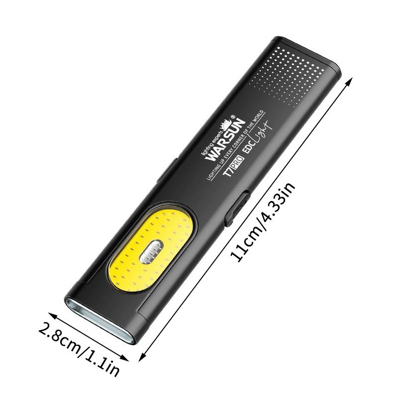 Led Keychain Flashlight Usb-C Rechargeable 600Lm Portable Mini Torch Light Pocket Lantern Flood Work Light With Magnet