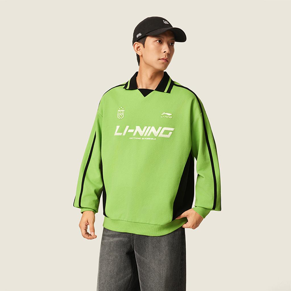 Li Ning Sports Lifestyle Series Volná Pohodlná Mikina pro Páry s Logem Značky Unisex mikina AWDVC89-6