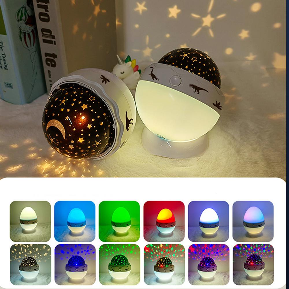 Dinosaur Night Light Projector 360 Degree Rotation with 7 Colors Projection Lights Nightlight Lamp Birthday Gifts for Boys Bedroom Decor