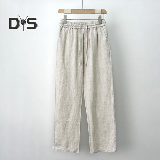 Pantaloni da Uomo in Lino Casual Vestibilità Ampia Pantaloni Dritti con Coulisse Gamba Larga Pantaloni da Golf Estivi da Vacanza Viaggio Lavoro Vita Quotidiana
