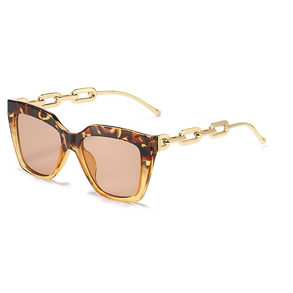 Sunglasses For Women Fashionable Unique Frame Golden Chain Sunglasses Exquisite Temple Frames Retro Frame Women Glasses