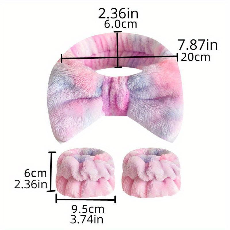 Wash Face Wristband Set Headbands Spa Bathroom Accessories Set Water Absorption Waterproof Wristbands Women Girls Sweatbands