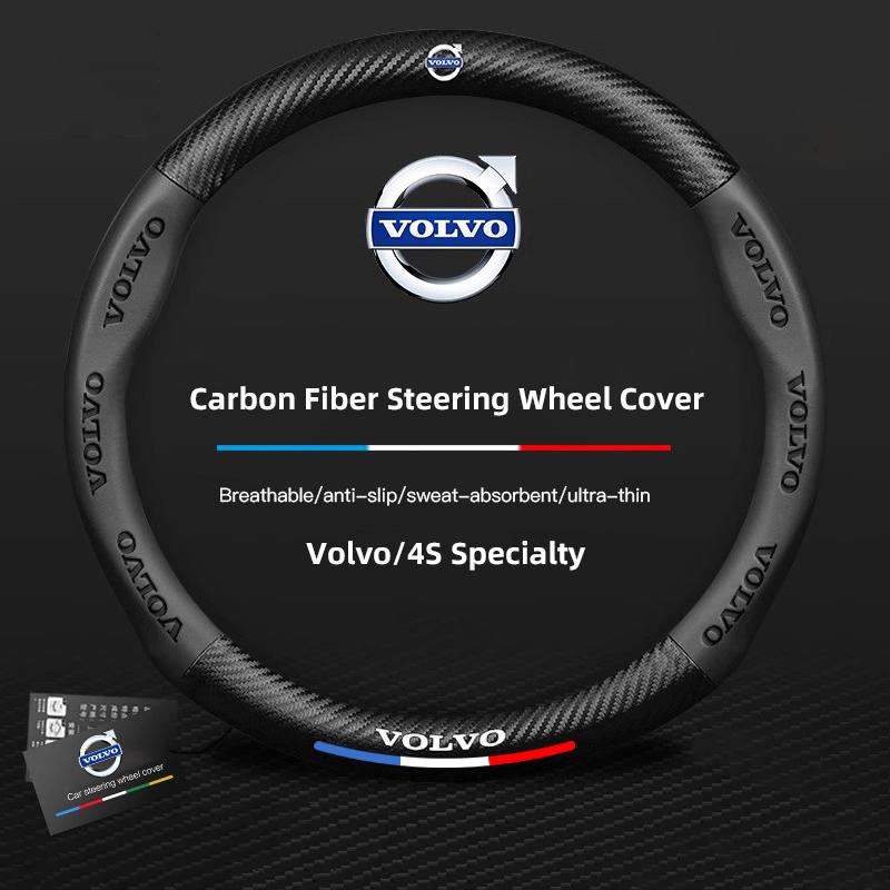 Volvo Odznaka Skórzana Pokrowiec na Kierownicę Stylizacja Samochodowa Do Volvo XC60 XC40 XC90 V60 V40 XC70 V50 S60 V70 S90 AWD V90 S80 EX30 EX90