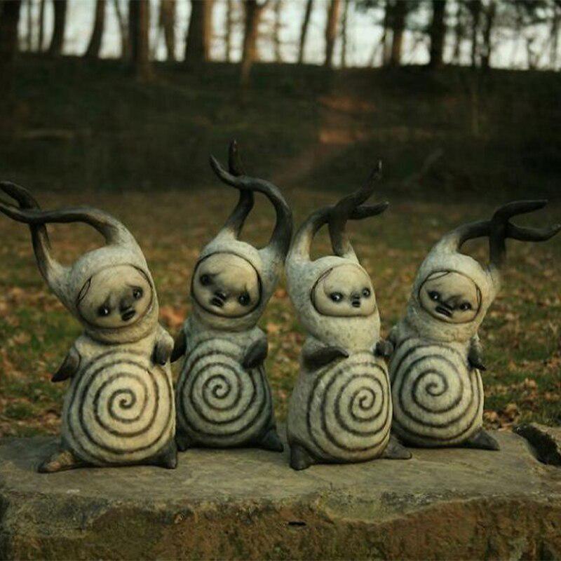 2023 Baby Goblin Halloween Dolls Decorative Figurines Art Quadruplet Ghost Doll Figurine Crafts for Garden Courtyard Small Decor Kawaii Gifts