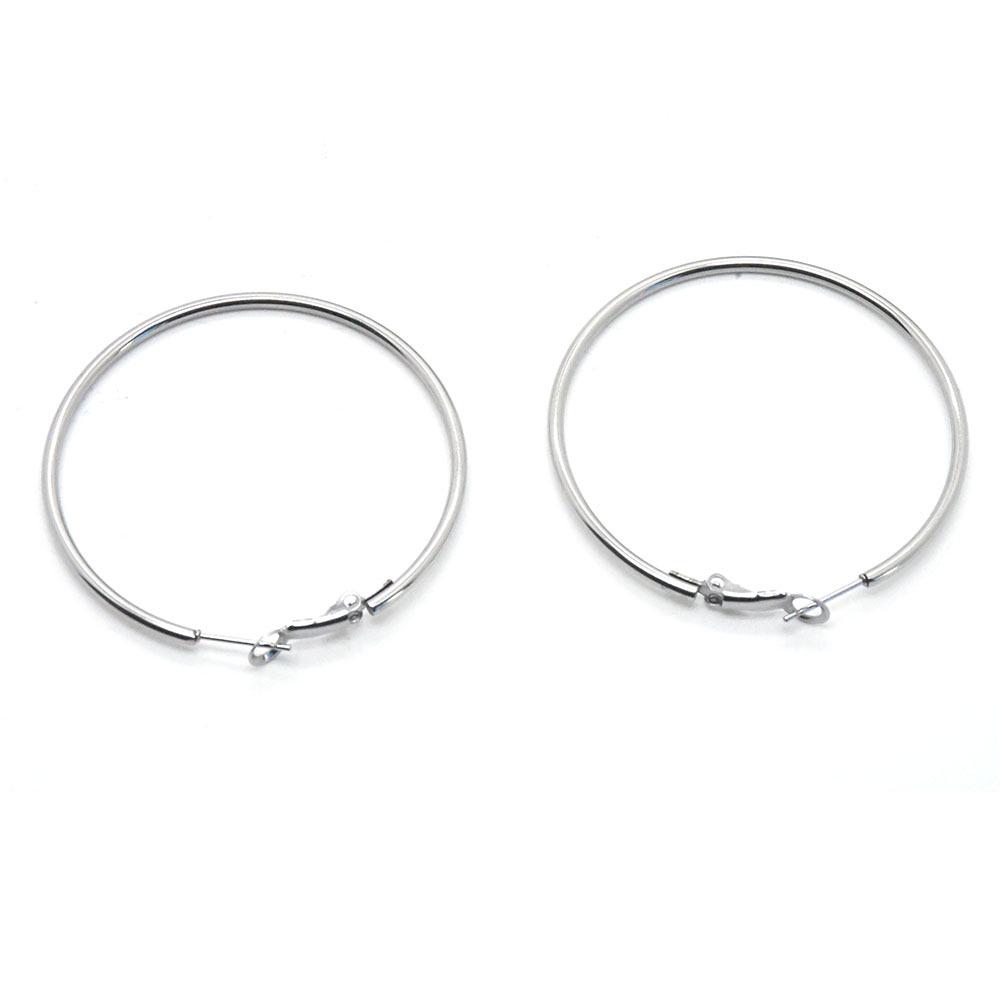 Stainless Steel Women's Hoop Earrings - Simple Versatile Design for Daily Wear