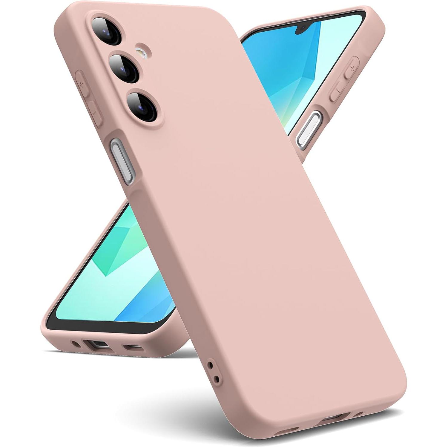 

Розкішний рідкий силіконовий чохол для Samsung Galaxy A56 A36 A26 A16 A06 A05 A05S A15 A25 A35 A55 A04 A04E A04S A14 A24 A34 A54 М який гумовий чохол Бампер Samsung Galaxy A04E рожевий