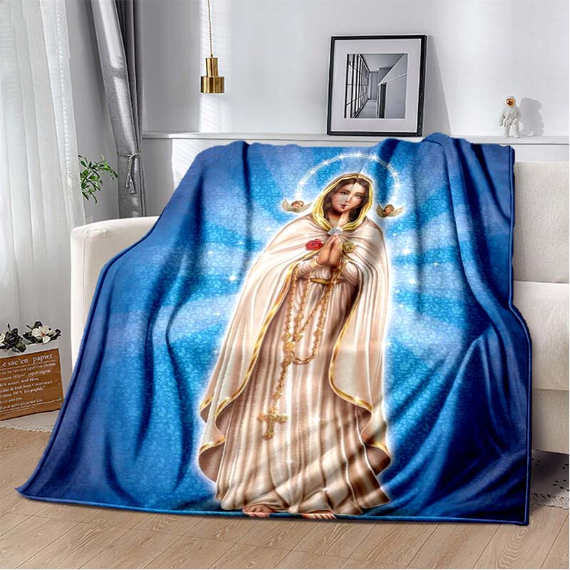 1 PC 3D printed flannel blanket (Our Lady of Guadalupe pattern) home blanket birthday gift. Customizable.