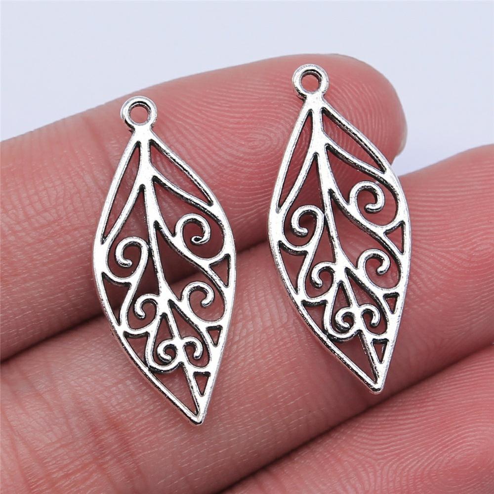 

10pcs Tree Leaf Charms Pendant Antique Bronze Silver Color Pendants DIY Crafts Making Findings Handmade Tibetan Jewelry