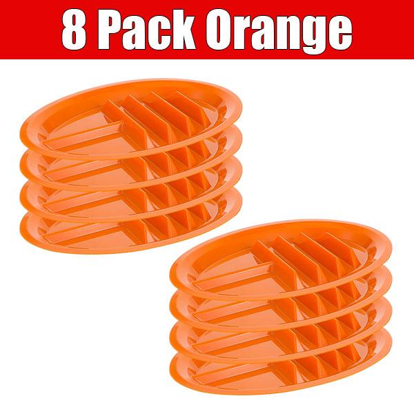 PGY 4/8 Packs Plastic Taco Plates for Party Large Taco Holder with 2 Dipping Areas Stand Up Divider for 3 Tacos Dishwasher Safe