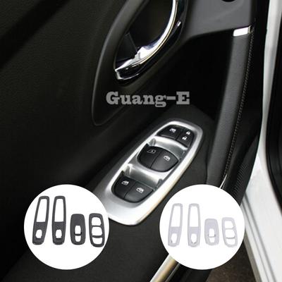 Car Door Window Glass Inner Panel Armrest Lift Switch Button Trim Frame Molding 4PCs For Renault Kadjar 2016 2017 2018