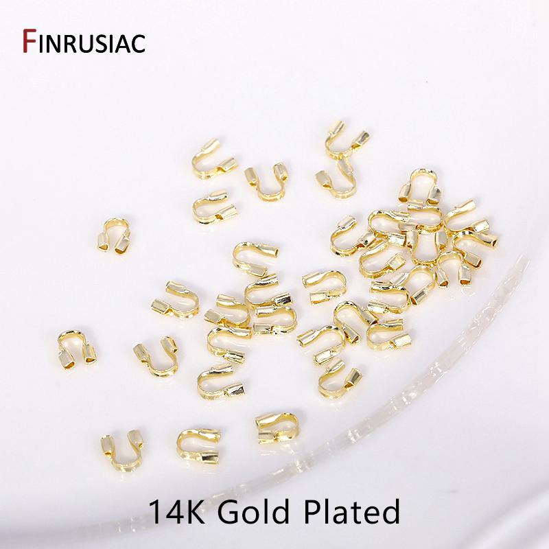 

14k/18k Gold Plated Brass Wire Guardian Cord Protector,U Shape Wire Protectors Connector For DIY Jewelry Making Supplies 100 pieces
