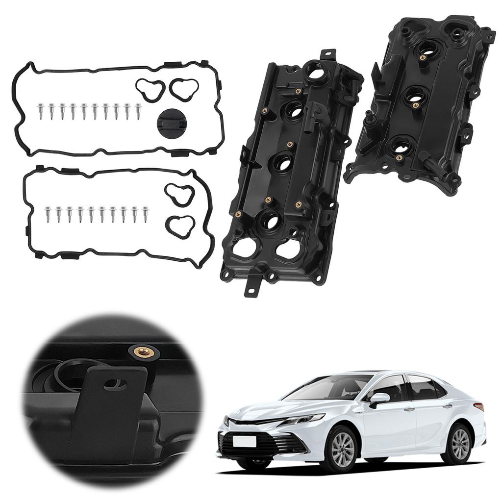 2pcs Cam Rocker Cover W/Gasket Screw Oil Cap Camshaft Rocker Cover Wear Resist for Nissan Maxima 2009-2020 Murano 3.5L 2015-2020
