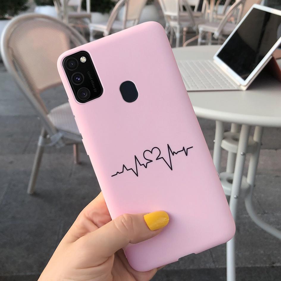 Pro Samsung M21 Pouzdro 6,4 palce Měkký Silikonový Kryt s Srdcem TPU Pro Samsung Galaxy M21 M 21 SM-M215F M215 Zadní Kryt Telefonu Funda