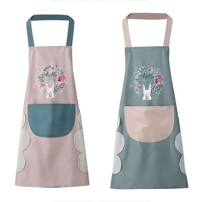 Dirt Coral Velvet Towel Apron Wreath Kitchen Apron Hanging Neck Apron
