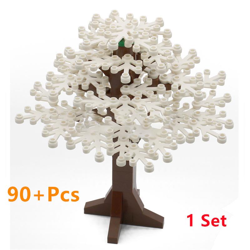 Bausteine Baum Blume Sets Stadt Pflanze Garten Bonsai Wald Natürliche Stadt Straßenansicht Park Dschungel MOC Modell Spielzeug Für Kinder
