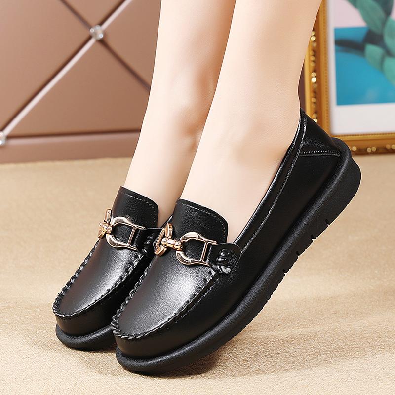 

Модные женские повседневные дизайнерские туфли с круглым носком, плоские, нескользящие, легкие, удобные, лоферы, женские туфли-одинарки 35 чёрный