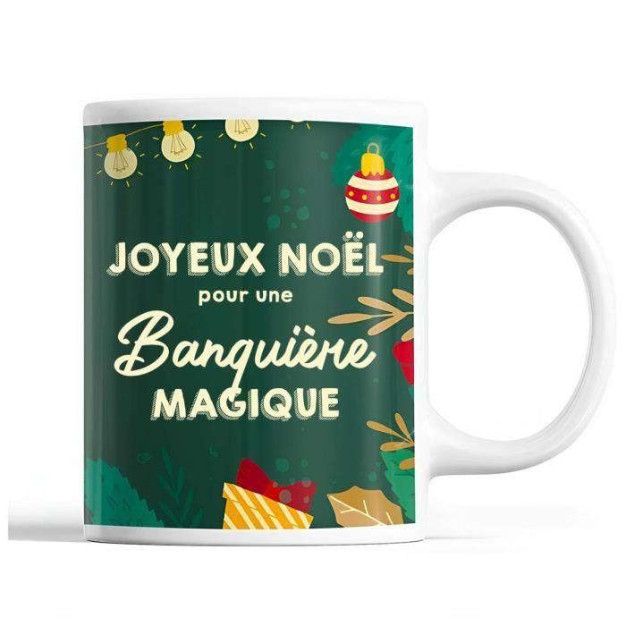 Mug - Christmas Banker Woman - Green - 325 Ml - Dishwasher and Microwave Safe