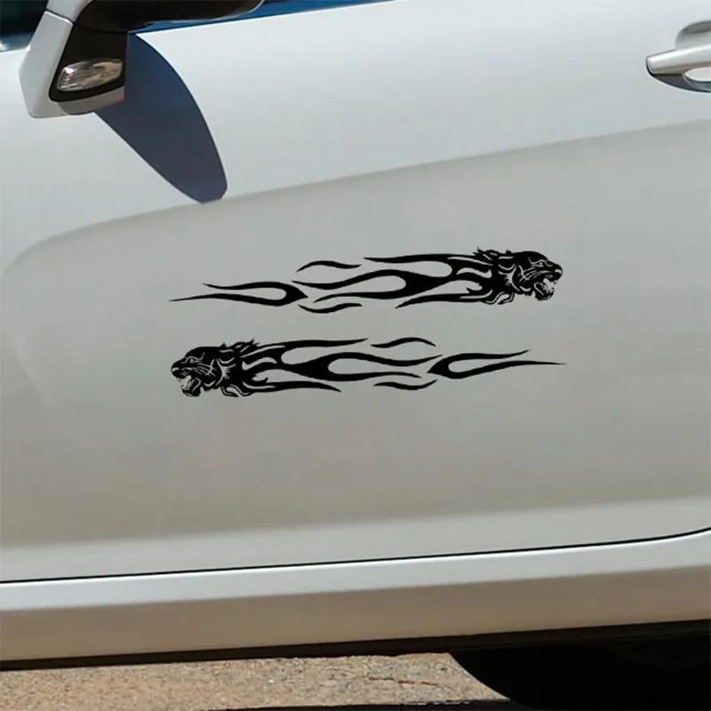 Car Sticker Stylish Tiger Flame On Car Funny Stickers and Decals Motorcycle Waterproof and Sunscreen Vinyl Car Styling,22CM*5CM