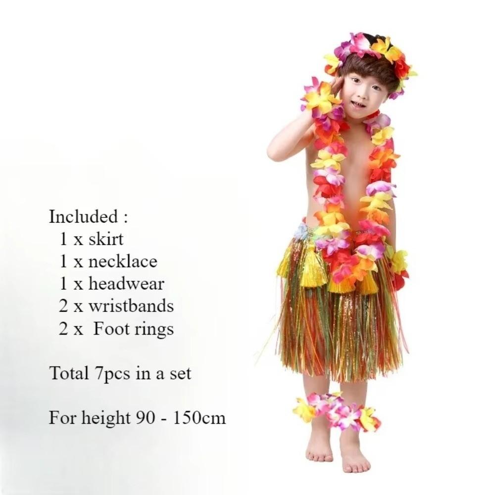 7/8Pcs Costume Hawaiian Costumes Wristbands Hula Dancer Costume  Hawaii Party Supplies