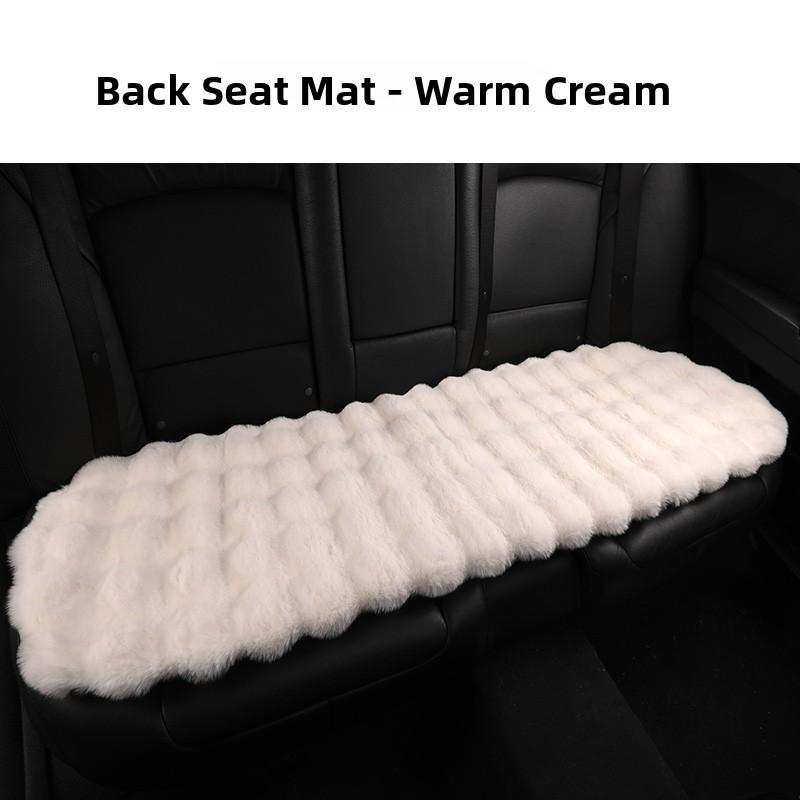 Heated Car Cushion Winter Warm Comfortable Bubble Velvet Simulation Rabbit Fur Car Pad 5 Seats Non-Backrest