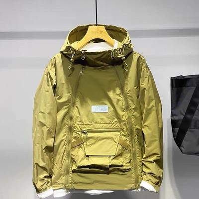 Nouveau Luxe printemps et automne hommes mode Double fermeture éclair Sport chapeau veste extérieure