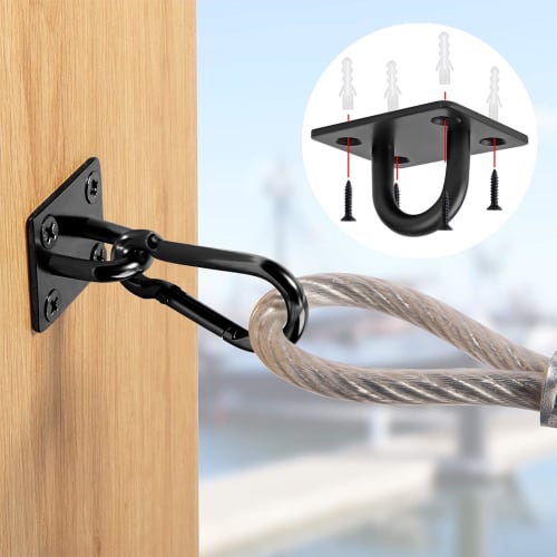 TongWey Ceiling Hook Eye Plate Hanging Hardware Wall Hook U-Shaped 304 Stainless Steel Corrosion Resistant Rust-Free High Strength Mounting (4 Pad Eye