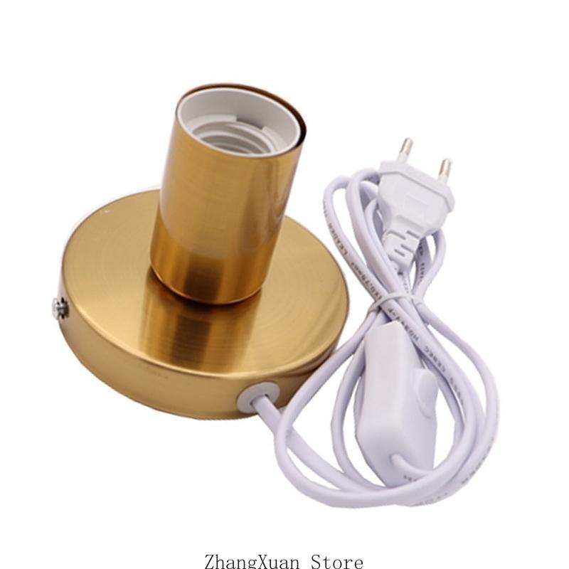 E27 Lamp Socket With 1.8m Cable And Push Button Switches Metal Table Lamp Holder For Home Office Lighting Fixtures 3XUF