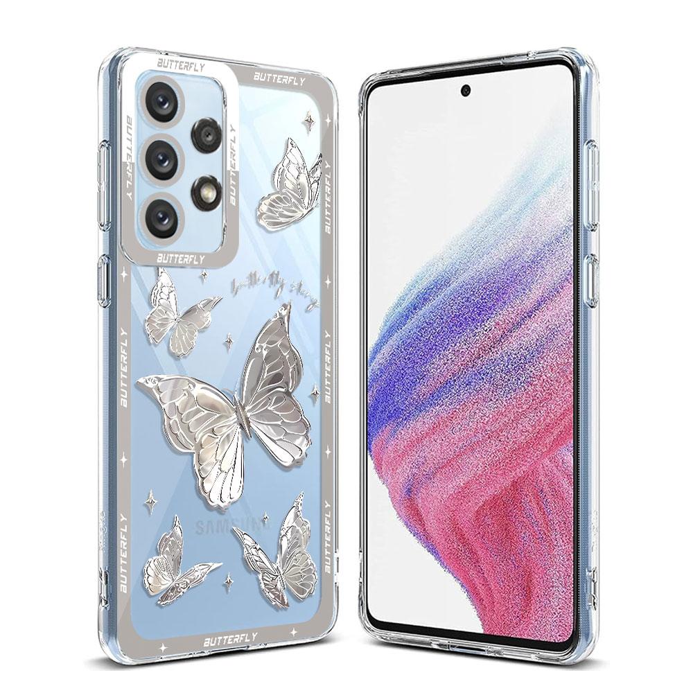 Cases Case for Samsung Galaxy A34 A54 A14 4G A25 A33 A23 A13 A15 A24 A73 5G Cover Beautiful Butterfly Art Transparent Soft