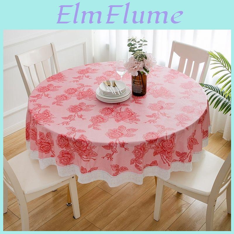 Round Tablecloth Pvc Waterproof Oilproof Dustproof For Home Kitchen Dinner Party Use
