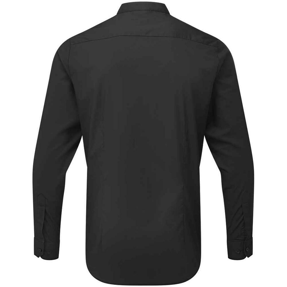 Premier Mens Banded Collared Long-Sleeved Shirt