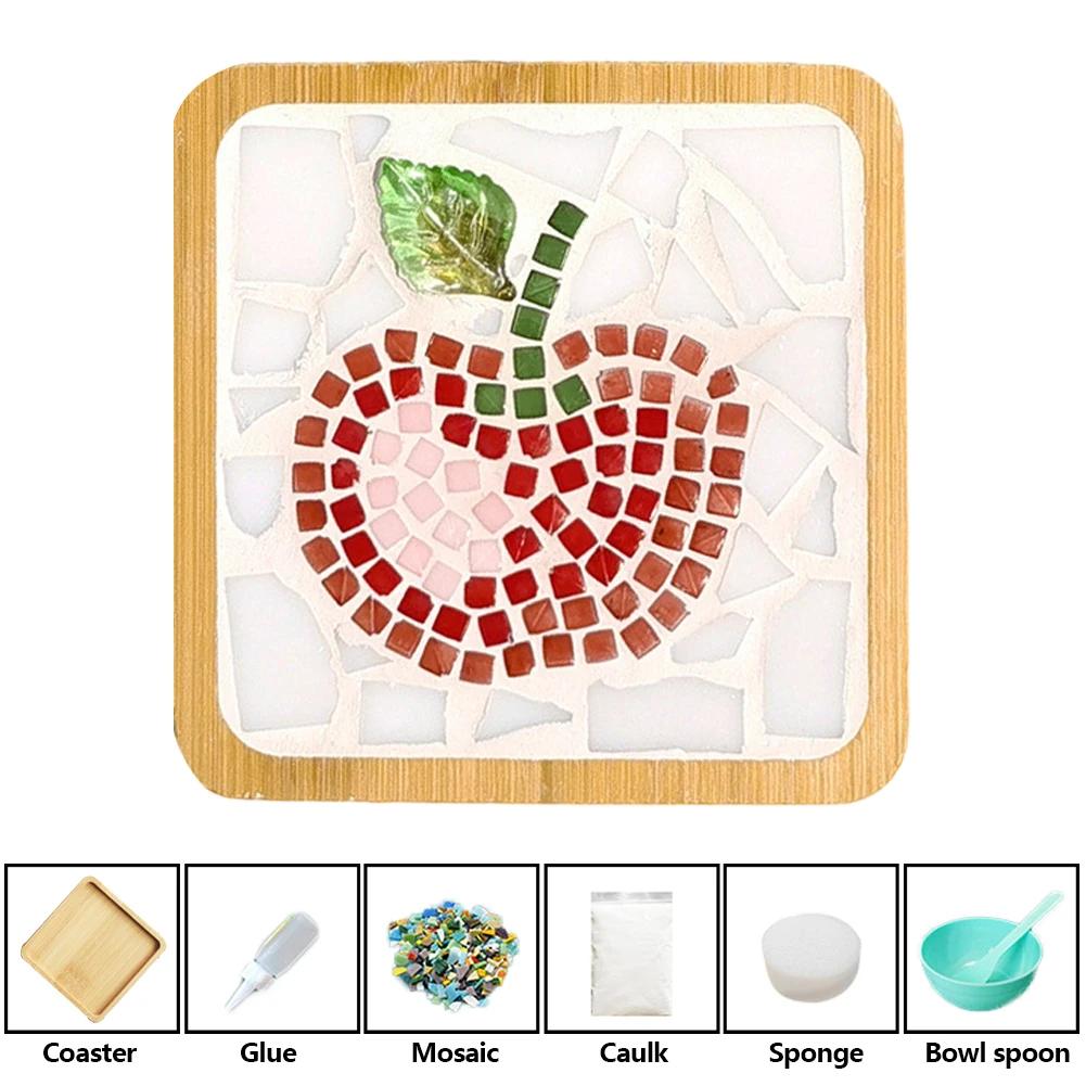 Heat-resistant Cup Mat Fruit/Animals Mosaic Coasters Handmade DIY Bamboo Mica Pad Creation Handicraft