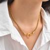 Fashion Women'S Accessories Stainless Steel Bead Chain Bubble Buckle Gold Necklace 2209