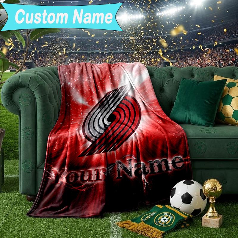 Custom Name Blanket Portland Blazers Artwork Blanket Bedding Blanket for Travel, Camping, Living Rooms, Offices, Sofas, Fan Christmas Gift