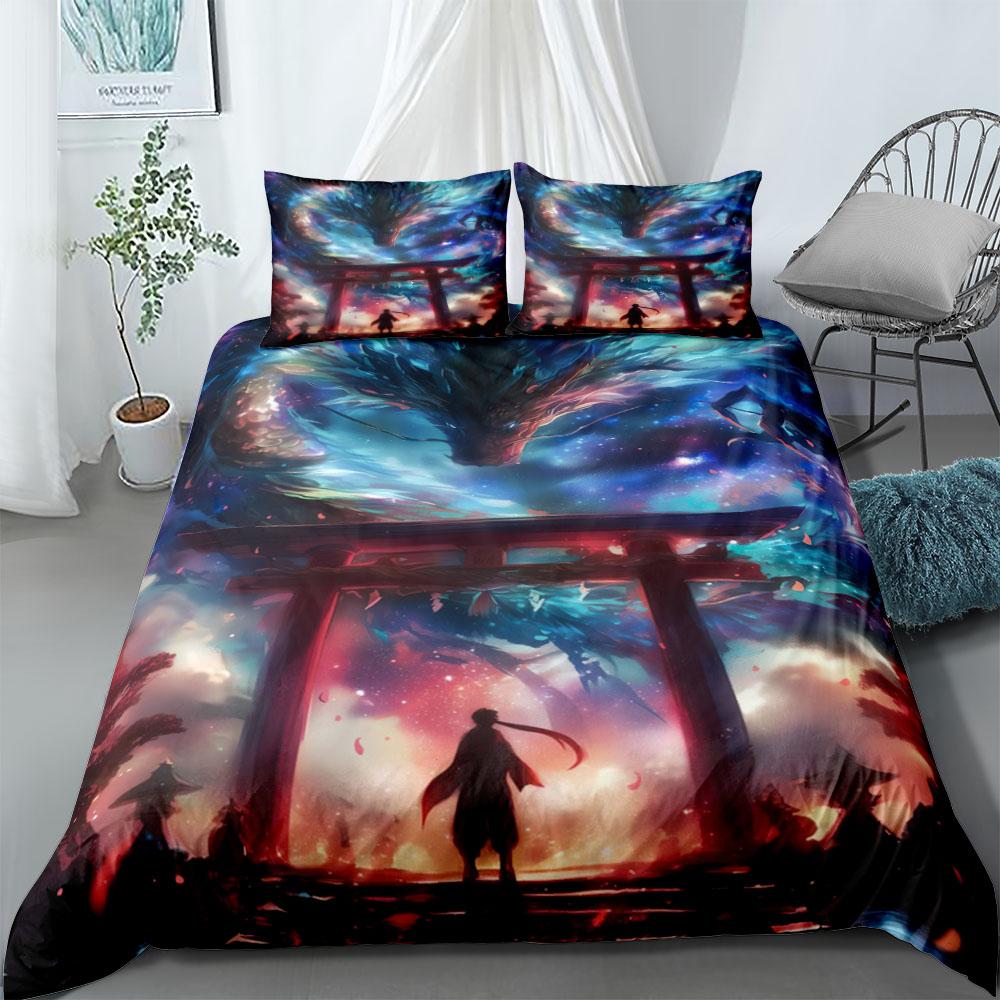 

Dragon Loft Duvet Cover Set EU Single Double King US Twin Full Queen Size Bedclothes 140x210cm