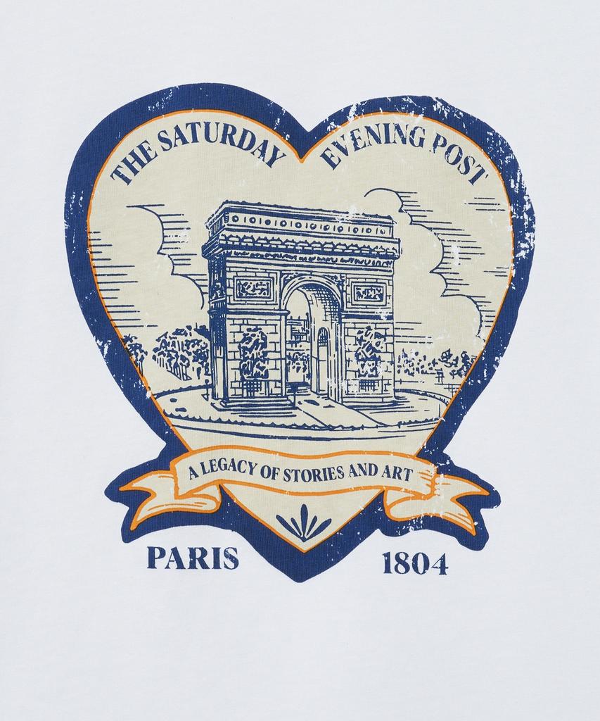 THE SATURDAY EVENING POST Arch Heart T-Shirt_White